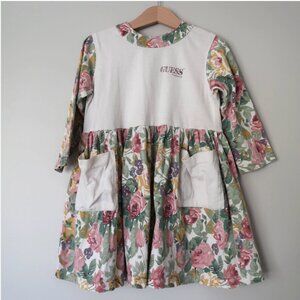 VINTAGE Girl's BABY GUESS DRESS ROSE FLORAL Size 5 MADE IN USA EXCELLENT